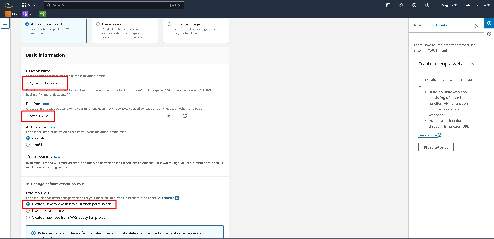 Create Lambda Function